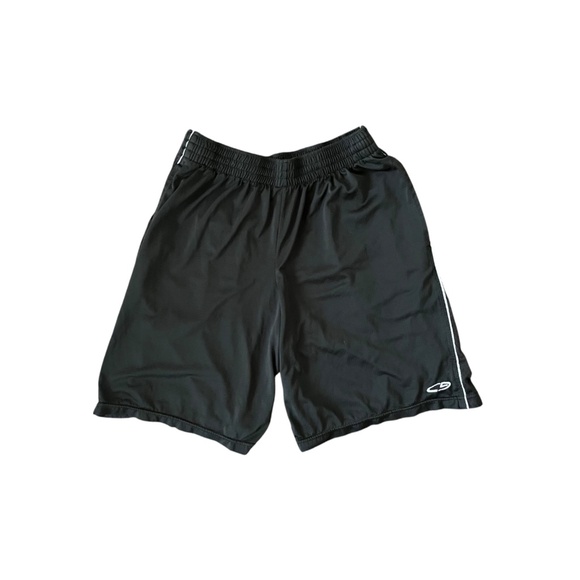 Vintage Y2K Champion C9 Dazzle Shimmer Silky Black Basketball Gym Shorts Size M - Picture 1 of 4
